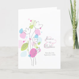 Modern färgad blombläckfisk från konetti Bröllop Program