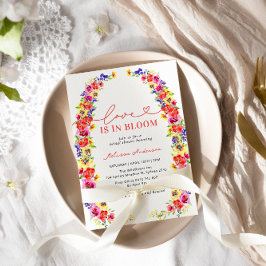 Modern färgad Blommigt Kärlek i Möhippan Bloom Inbjudningar