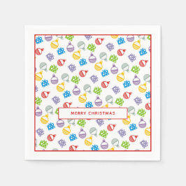 Modern färgad bollar och gåvor till jul pappersservett