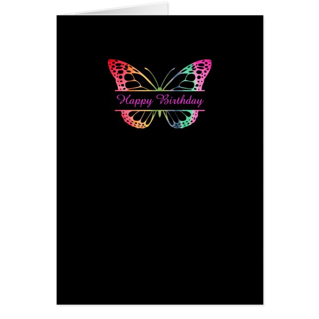Modern Färgad Butterfly Greeting Card Glitter Hälsningskort (Framsidan)