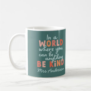 Modern färgad fet typografi är snäll lärare mu kaffemugg