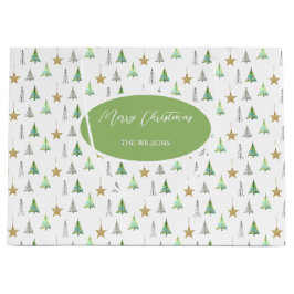 Modern färgad Gräs Träd Watercolor Mönster