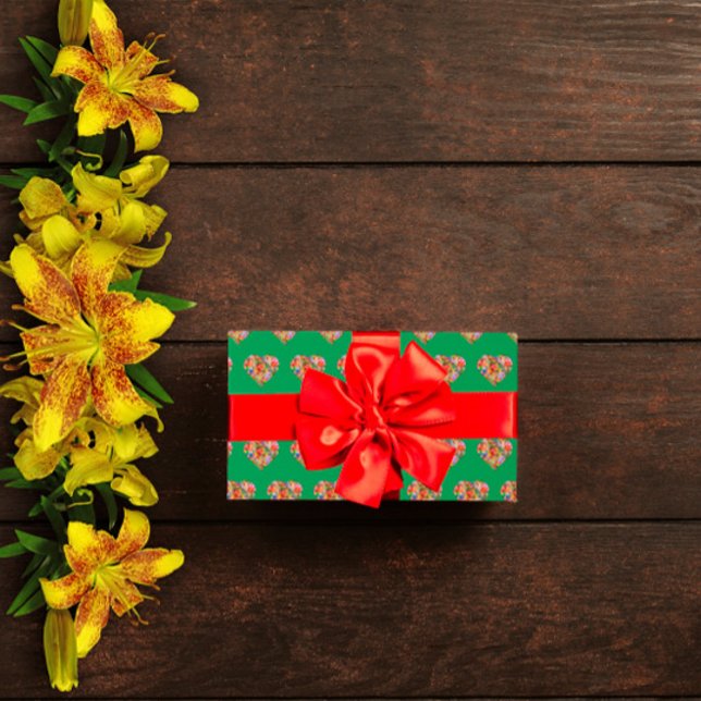 Modern färgad grönt mönster presentpapper (Skapare uppladdad)