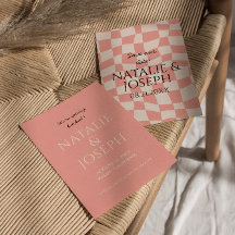 Modern färgad Groovy Retro-Roligt Unik Bröllop