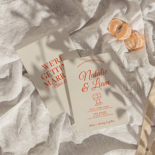 Modern färgad Hand plockade Retro-unik Bröllop Inbjudningar (Skapare uppladdad)