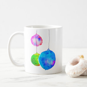 Modern färgad julfest med vattenfärg kaffemugg