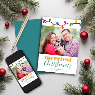 Modern färgad julfoto i Ljus Helgdag Julkort