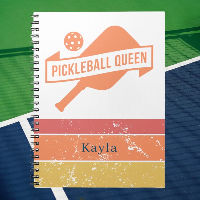 Modern färgad monogrammad Pickleball Anteckningsbok (Skapare uppladdad)