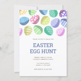 Modern färgad Påskägg Hunt Inbjudningar