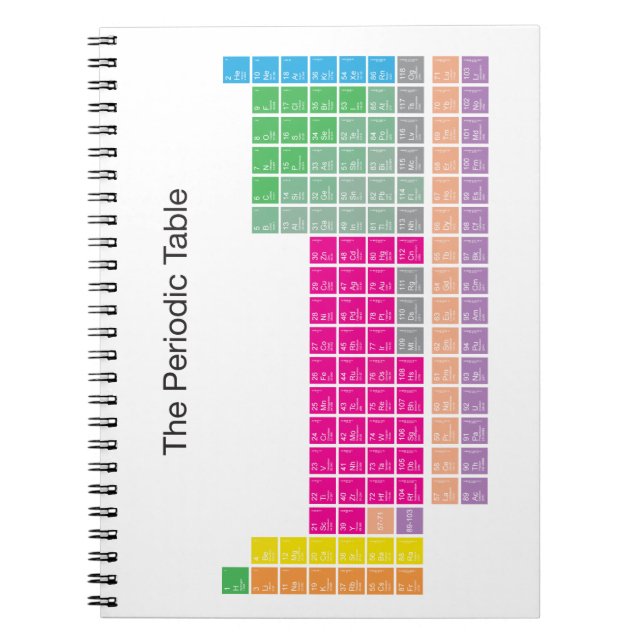 Modern färgad periodisk Bord Anteckningsbok (Framsidan)