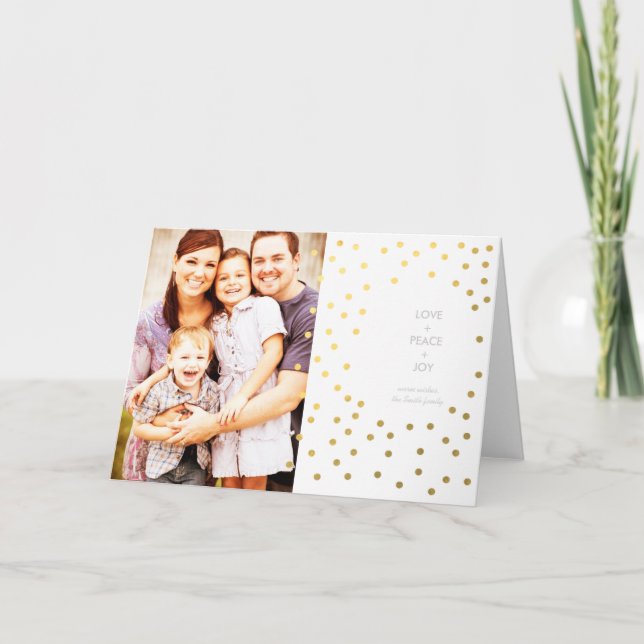 Modern färgad Rand 1-fotojulkort Helgkort (Framsida)