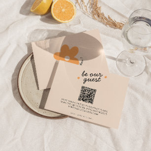 Modern färgad Retro-Funky Unik QR-kod Bröllop OSA Kort