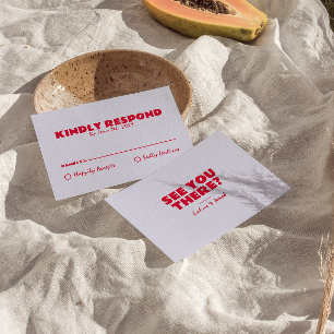 Modern färgad Retro-Roligt, fetstil, unikt Bröllop OSA Kort