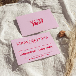 Modern färgad Retro-Roligt, fetstil, unikt Bröllop OSA Kort