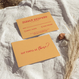 Modern färgad Retro-Roligt, fetstil, unikt Bröllop OSA Kort