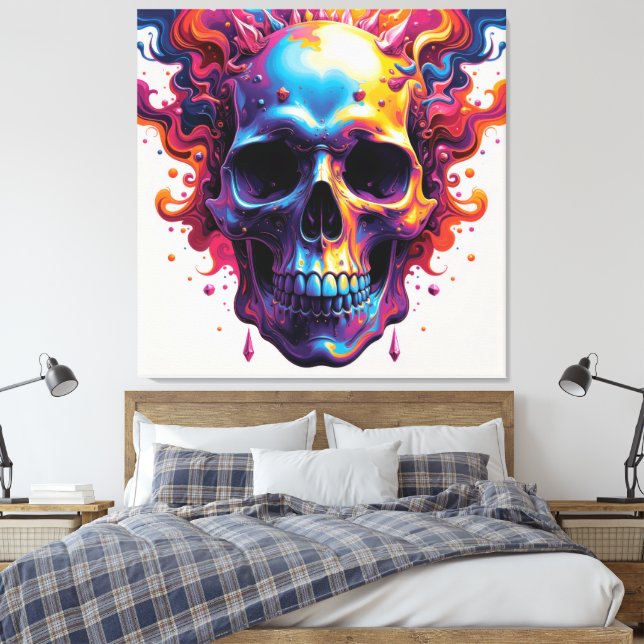 modern färgad skalle canvastryck (Insitu (sovrum))
