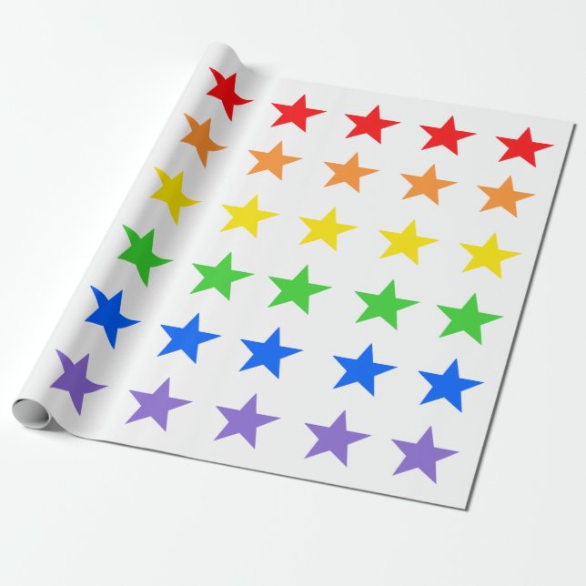 Modern färgad stjärntur Mönster Presentpapper (Utrullad)
