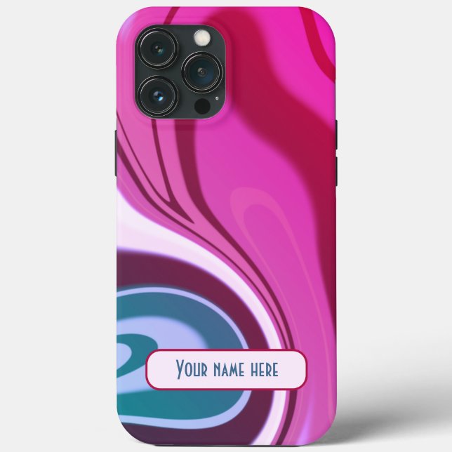 Modern färgad stripe-Abstrakt Vibrant Rosa Namn (Baksida)