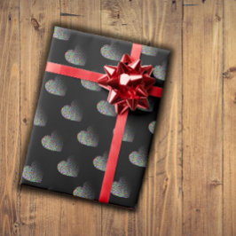 Modern färgad, svart mönster inslagning papper presentpapper