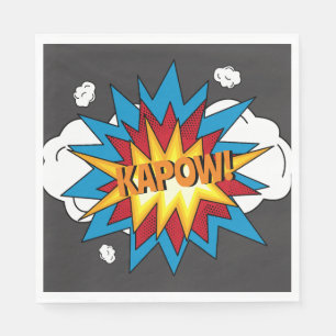 Modern färgad Tecknad Bok KAPOW-poppkonst Pappersservett