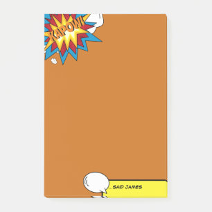 Modern färgad Tecknad Bok Pop Art Tal Bubble Post-it Block