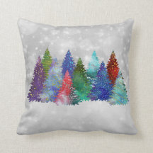 Modern färgad Träd Vattensfärgad jul