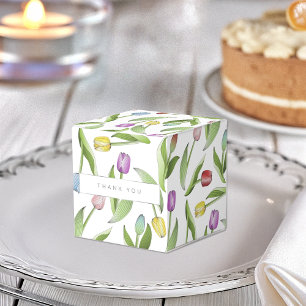 Modern färgad Tulip Flower Tack Party Presentaskar