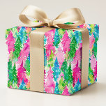 Modern färgad vattenfärg, Preppy Julgranar Presentpapper<br><div class="desc">Den moderna färgstarka vattenfärgen Preppy Julgranar Mönster Wrapping Papper Gift Wrap har en modern mönster av färglöst Julgranar i färgstark rosa,  grönt och blått. Perfekt för presenter som täcker in julklappar och helgdag. Skapat av Evco Studio www.zazzle.com/store/evcostudio</div>