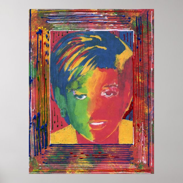 Modern färgad vattenfärg Princess Diana collage Poster (Framsidan)