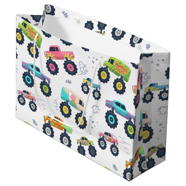 Modern färgad vattenfärgsmonster Lastbilar (Framsidan Vinklad)