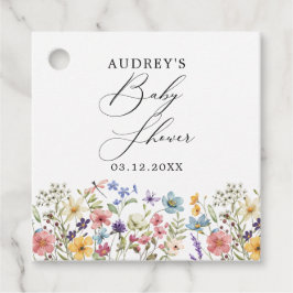 Modern färgad Wildblomma Blommigt Bokar för Baby Gåvor Etiketter