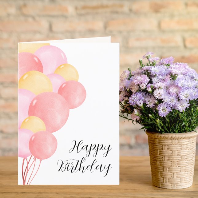 Modern färgballonger för Söt Birthday card Helgkort (Skapare uppladdad)