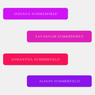 Modern färgbeständig vattenfri Namn Kids Klistermärke