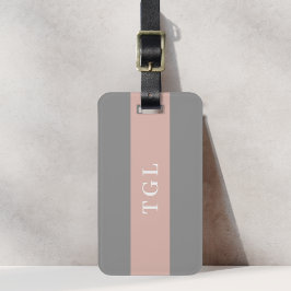 Modern färgblock anpassad monogram bagagetikett bagagebricka