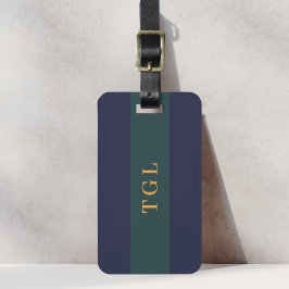 Modern färgblock anpassad monogram bagagetikett bagagebricka