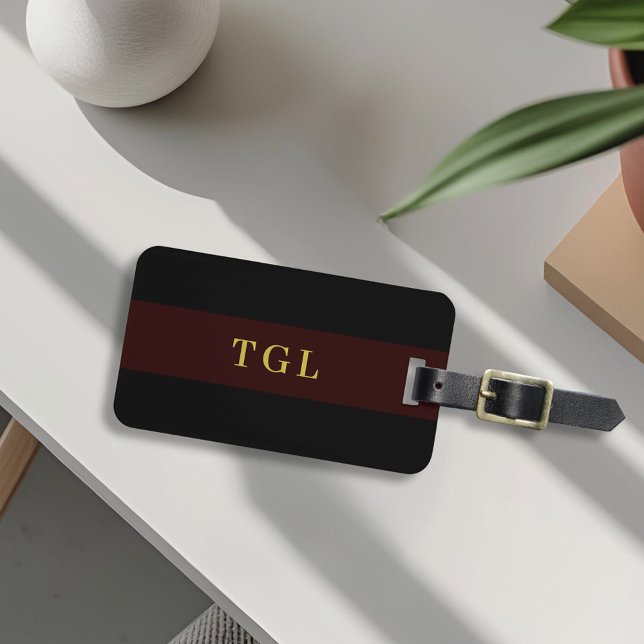 Modern färgblock anpassad monogram bagagetikett bagagebricka (Skapare uppladdad)