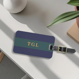 Modern färgblock anpassad monogram bagagetikett bagagebricka