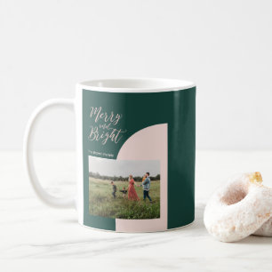 Modern färgblock julhelg foto kaffemugg