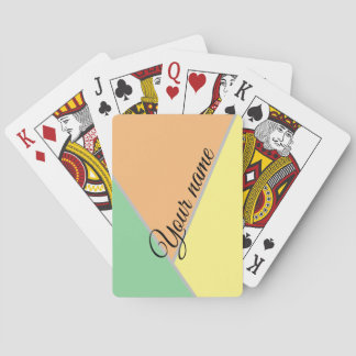 Modern Färgblock Pastell Mint & Persika Anpassat N Casinokort