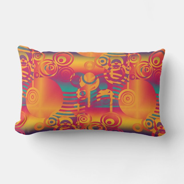 Modern färgcirkel & Rand - orange Utomhuskudde (Framsida)