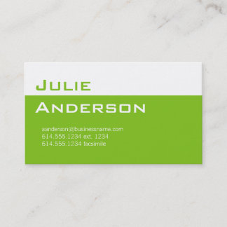 Modern Färger Lime Green & White Affärskort 1 Visitkort