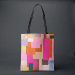 Modern färgfull geometrisk Abstrakt i mitten av år Tygkasse<br><div class="desc">Blocket abstrakt Färg - Rosa,  Gult,  Orange,  Brown,  lavender - Modern i mitten av århundradet.</div>