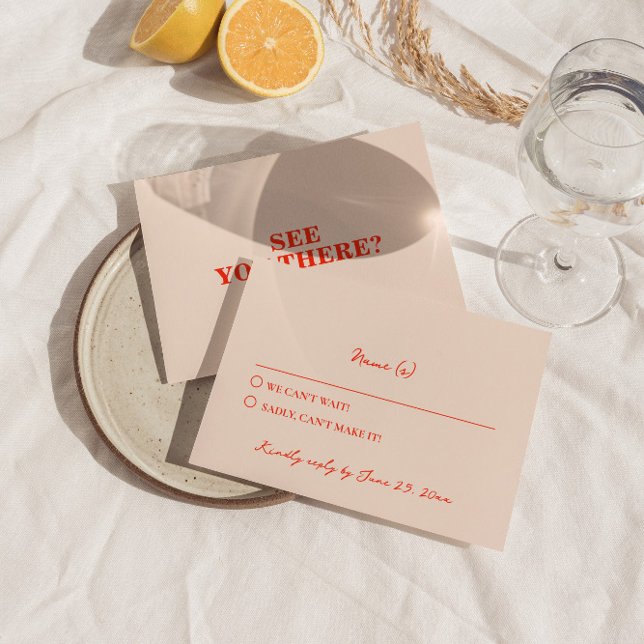 Modern färgfull retro-Funky, Bröllop med fetstil OSA Kort (Skapare uppladdad)