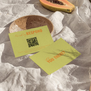 Modern färgfull retro QR-kod Whimsical Bröllop OSA Kort