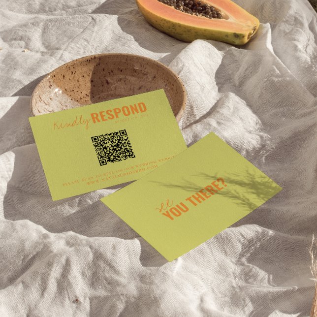 Modern färgfull retro QR-kod Whimsical Bröllop OSA Kort (Skapare uppladdad)