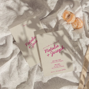 Modern färgfull Retro-Roligt Whimsical Script Bröl Inbjudningar