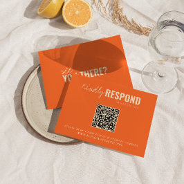 Modern färgfull retro Whimsical QR-kod Bröllop OSA Kort