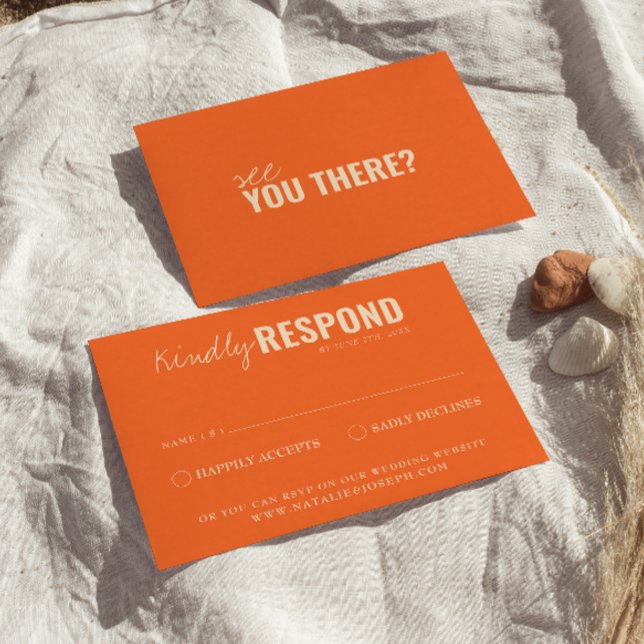 Modern färgfull Roligt Retro Whimsical Bröllop OSA Kort (Skapare uppladdad)