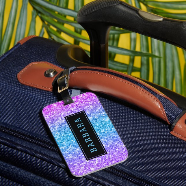 Modern färgfull svart dekorfärg i Glitter Struktur Bagagebricka (Framsida Insitu 1)