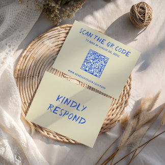 Modern Färgglad Bröllops-Svar QR-kod Kort